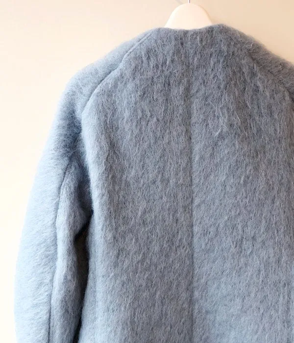 FUMIKA_UCHIDA/MOHAIR SHAGGY JACKET COAT(SAXBLUE/silver)