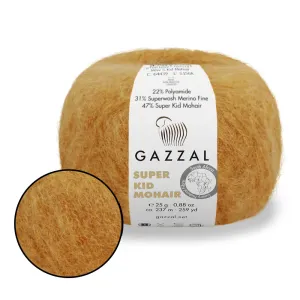 Gazzal Super Kid Mohair, Natural Mohair Yarn, 20 Colors, 0.88 oz / 259 yards