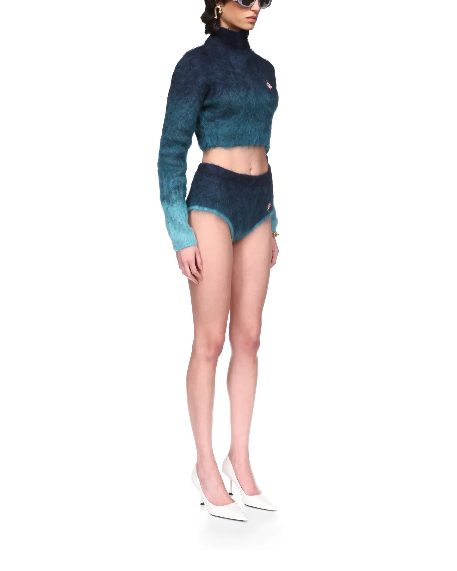 Gradient Mohair High Neck Jumper