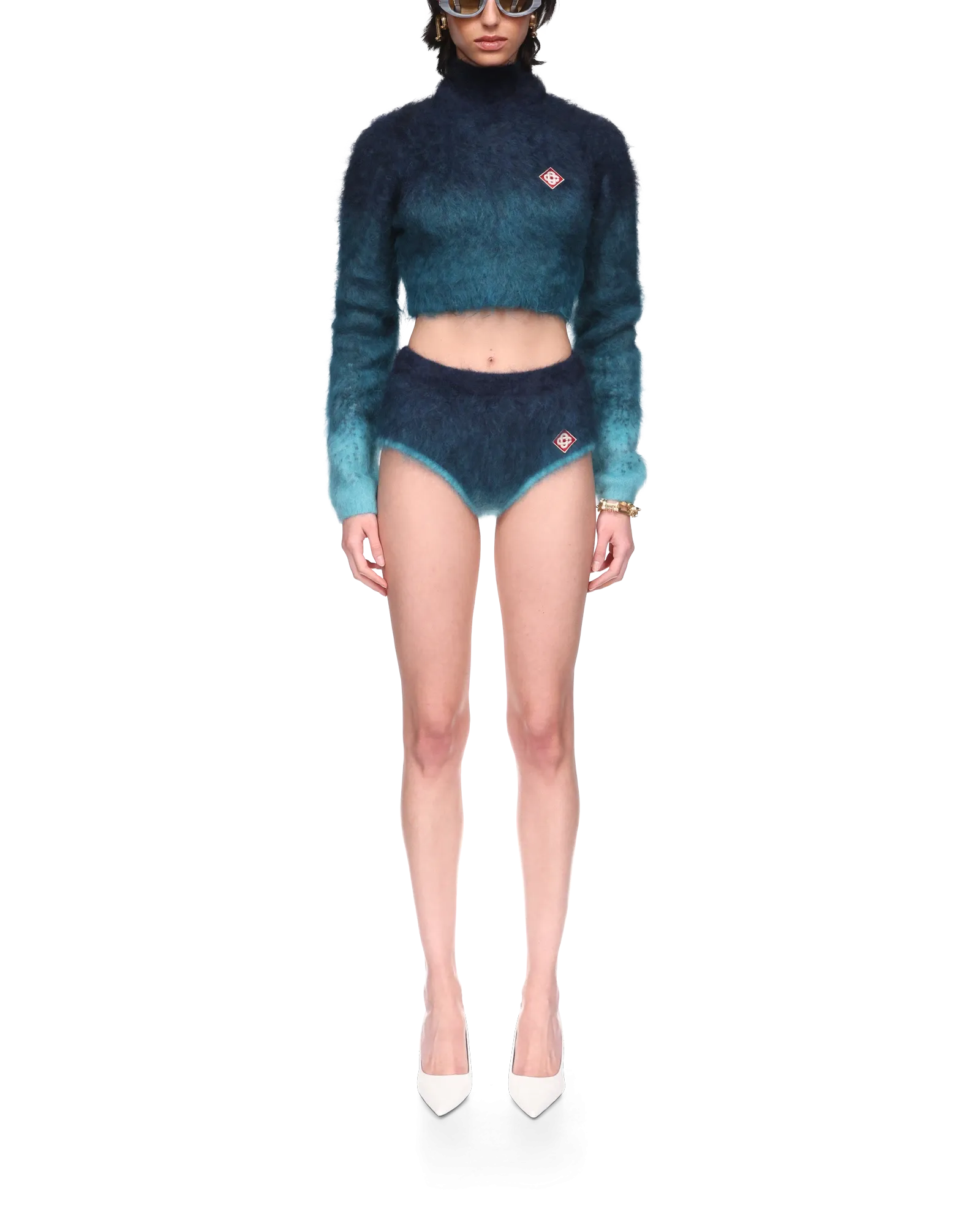 Gradient Mohair High Neck Jumper