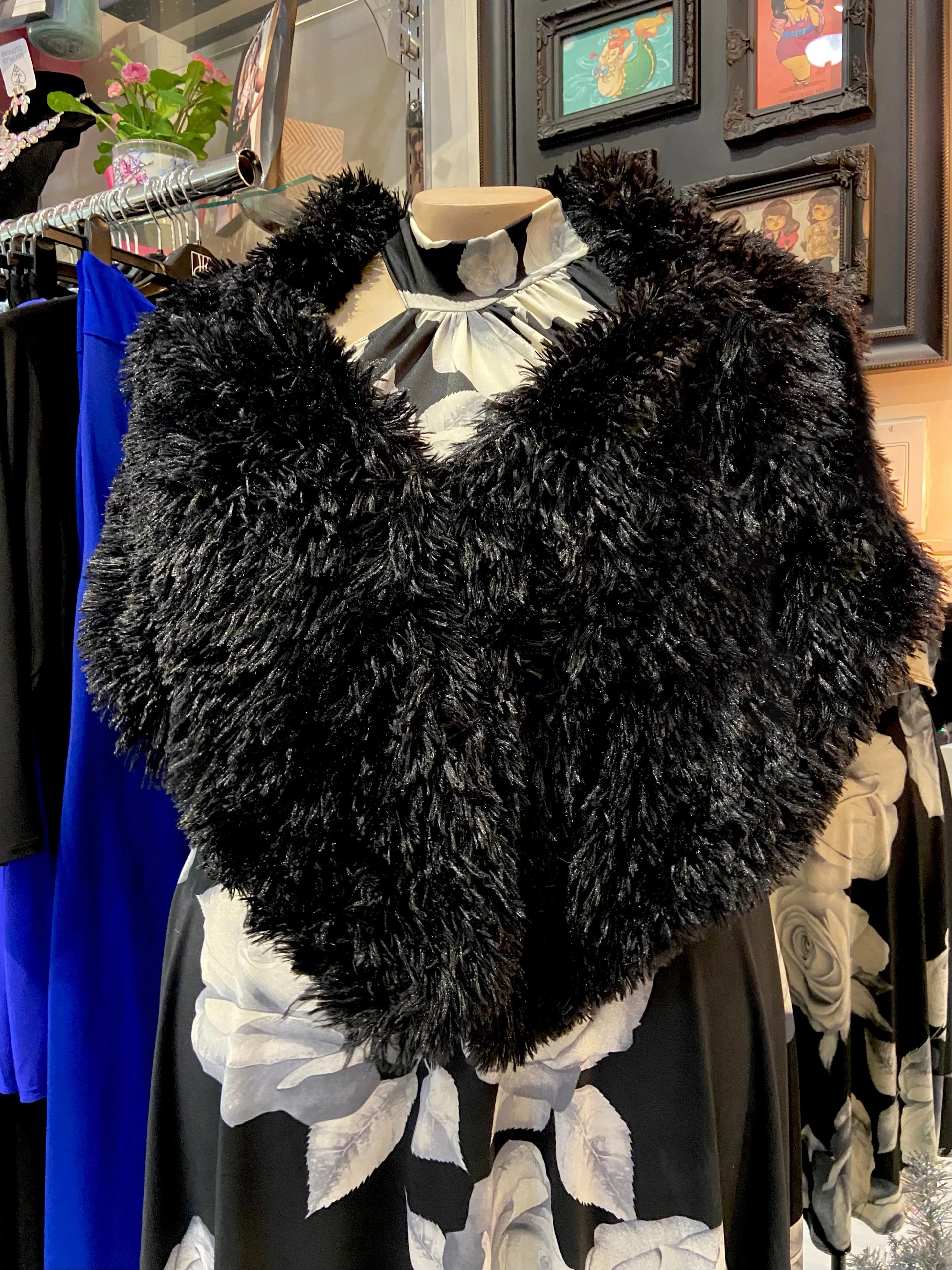 Handmade Reversible Plus Size Faux Fur Stole