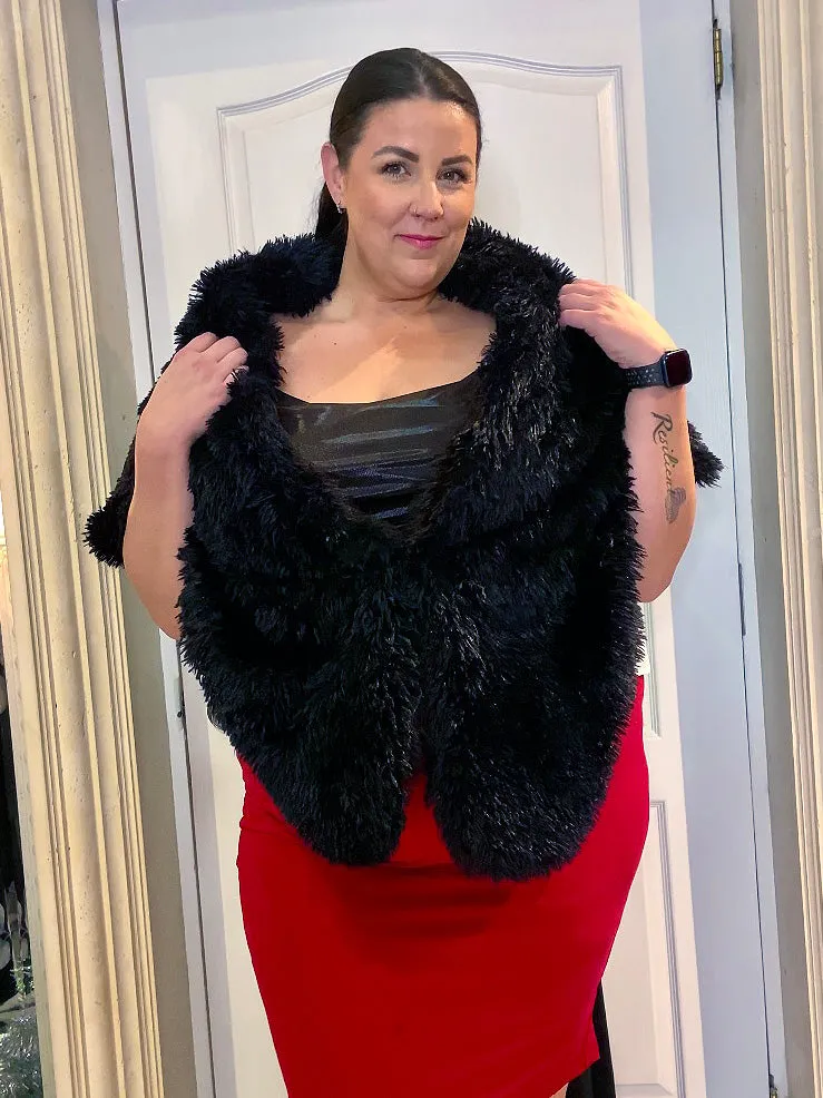 Handmade Reversible Plus Size Faux Fur Stole