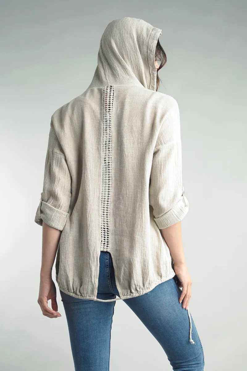 Hannah Hooded Linen Jacket