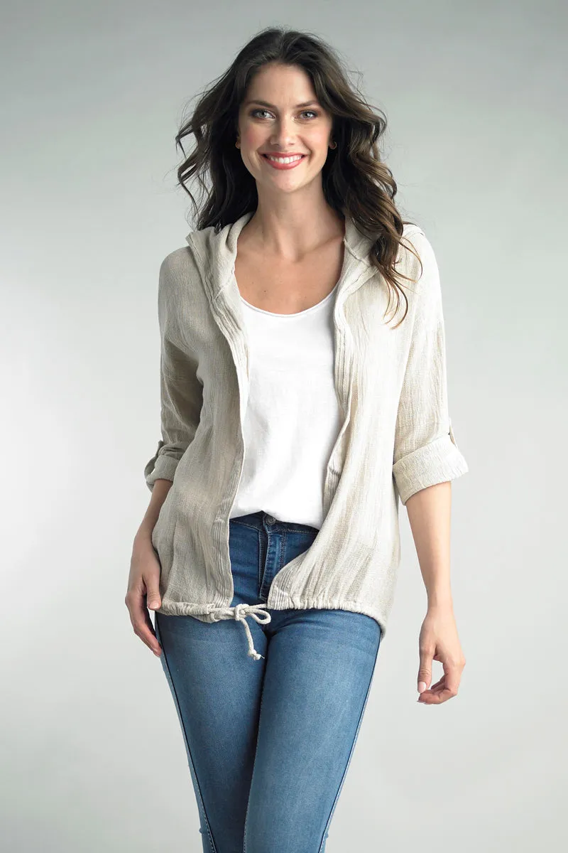 Hannah Hooded Linen Jacket
