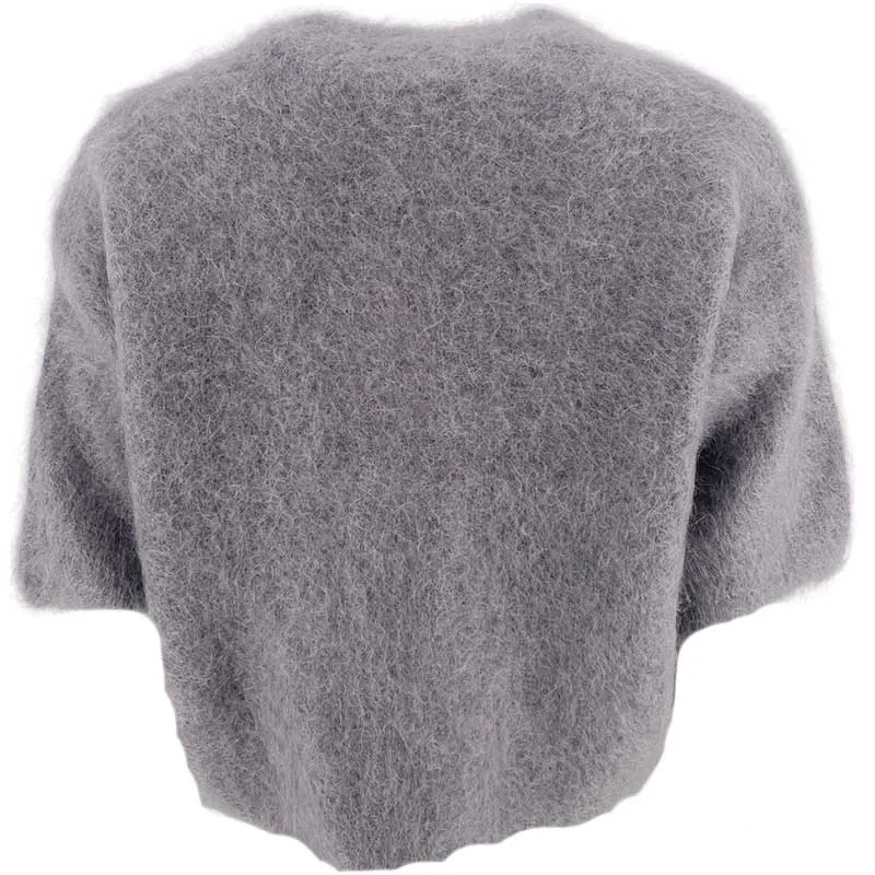 J BY J 28008 Kid Mohair Knit Grey