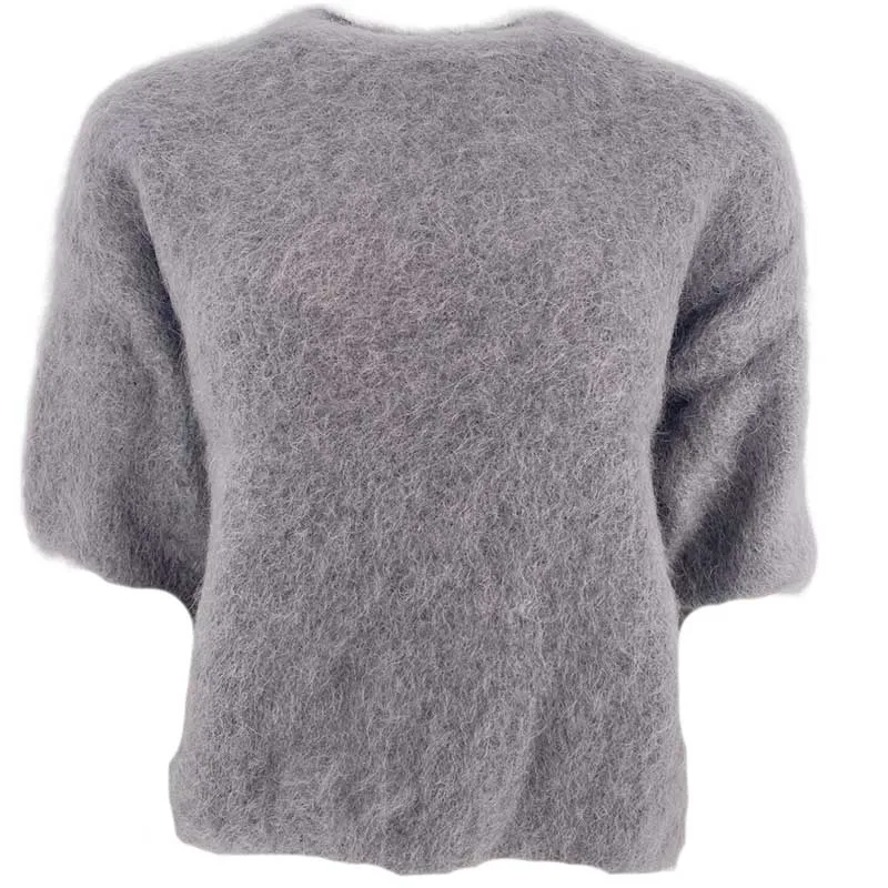 J BY J 28008 Kid Mohair Knit Grey