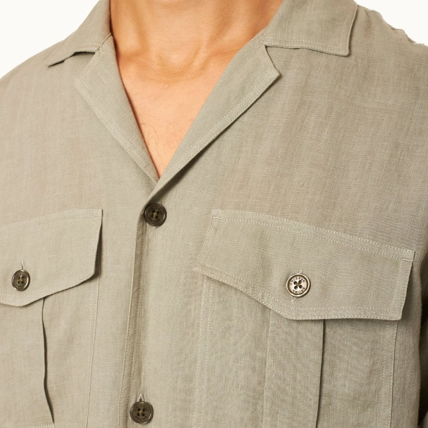 James Bond Muay Thai Linen Safari Shirt - By Orlebar Brown