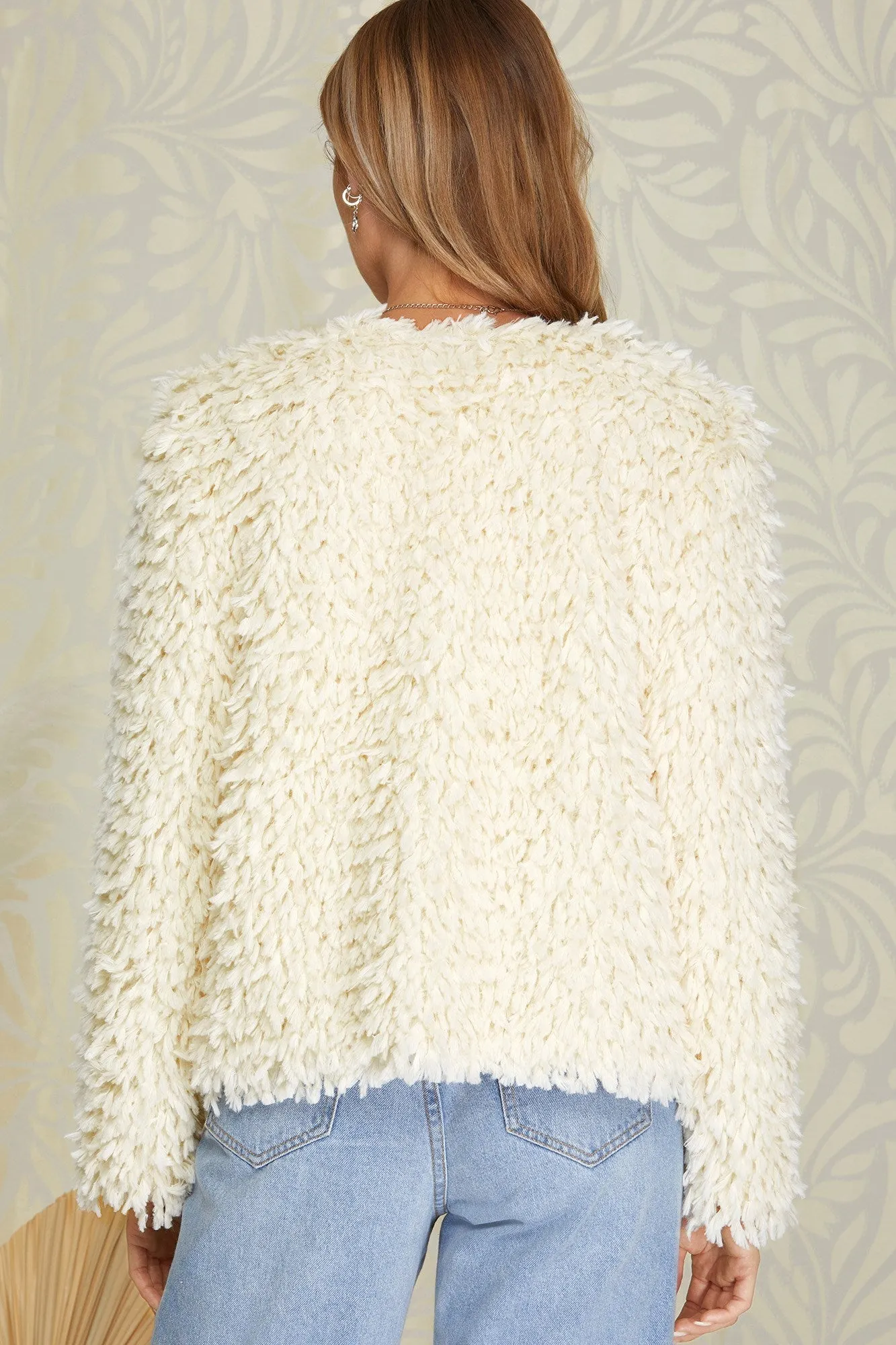 Long Sleeve Faux Fur Jacket