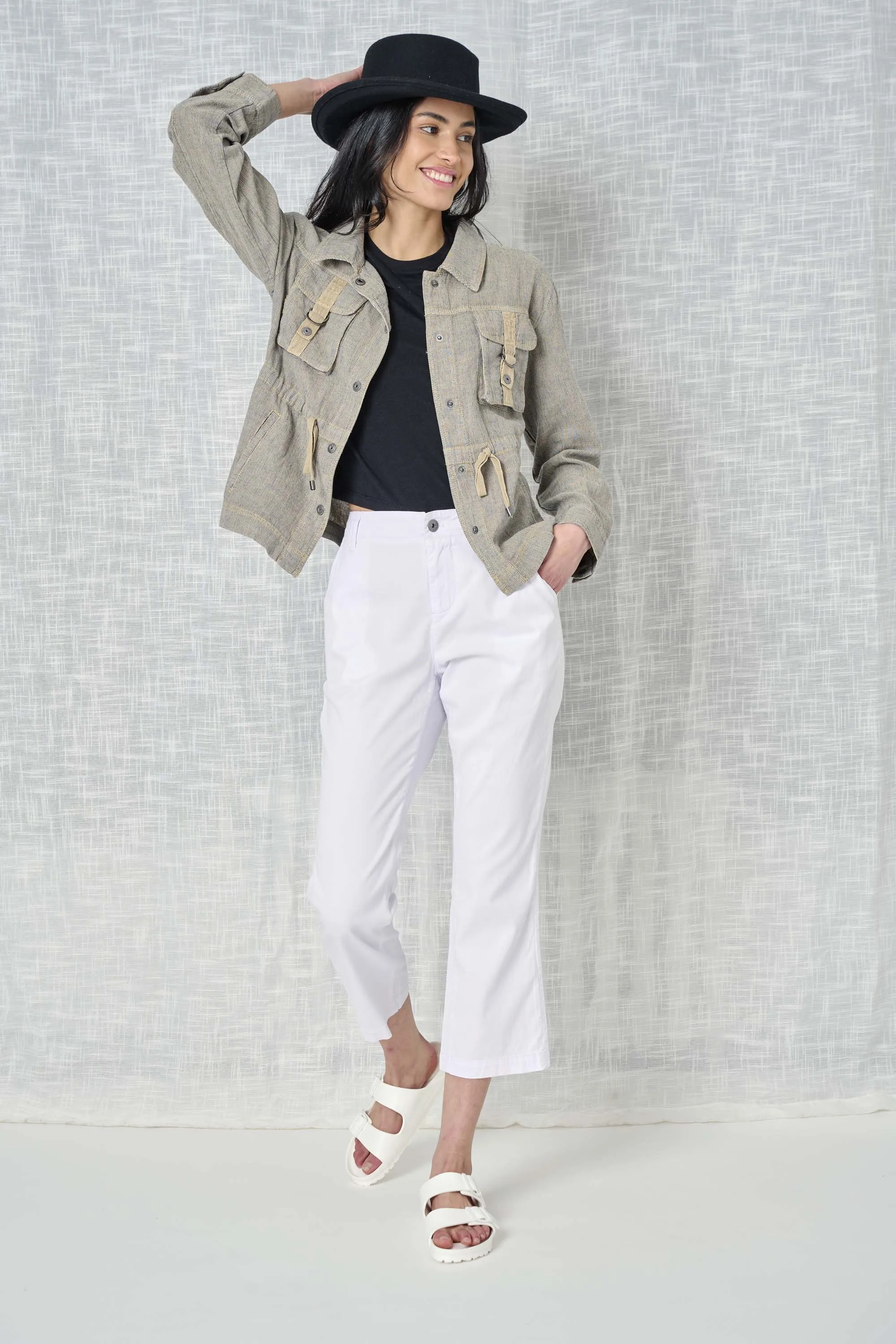 Maddy Stripe Linen Jacket