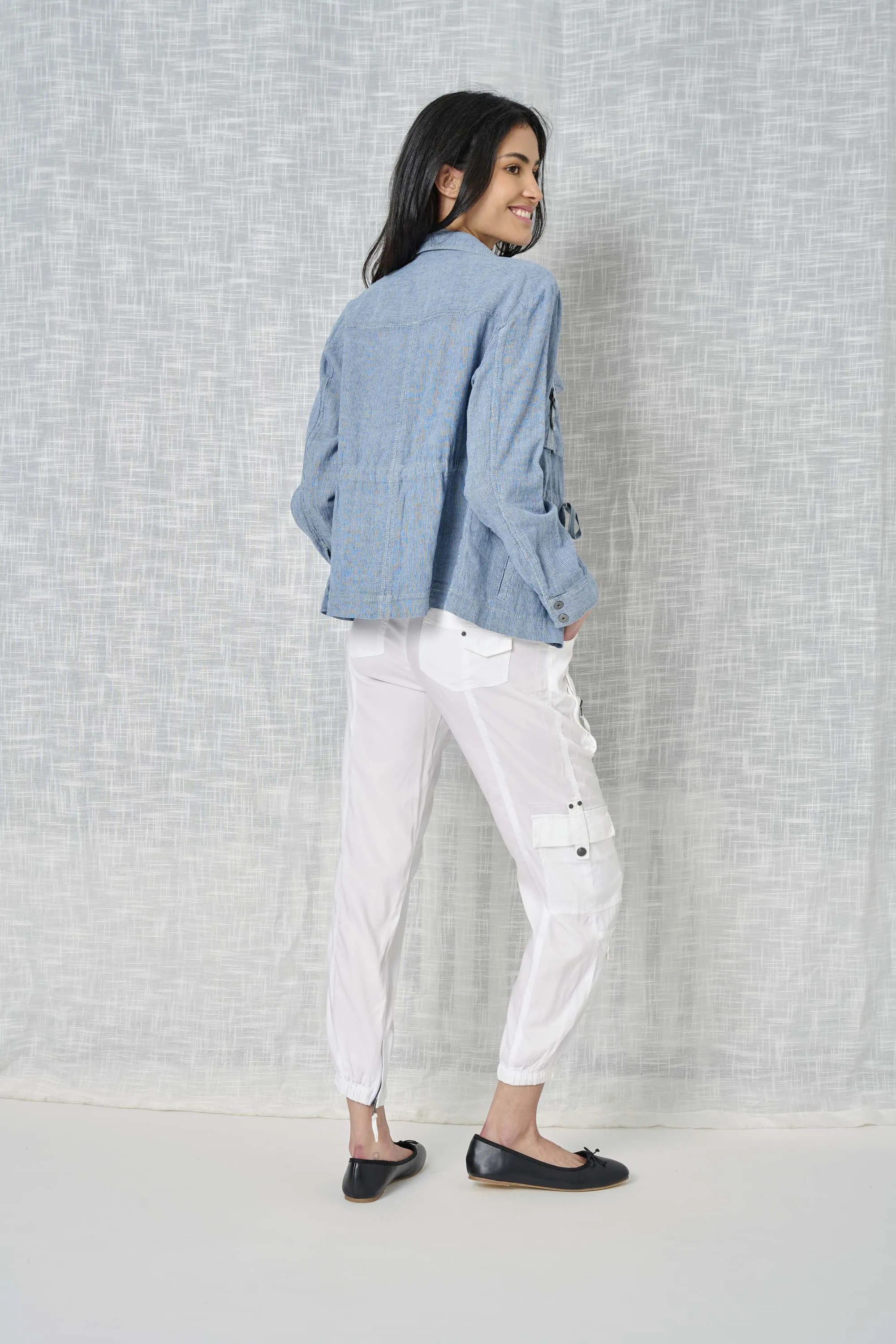 Maddy Stripe Linen Jacket