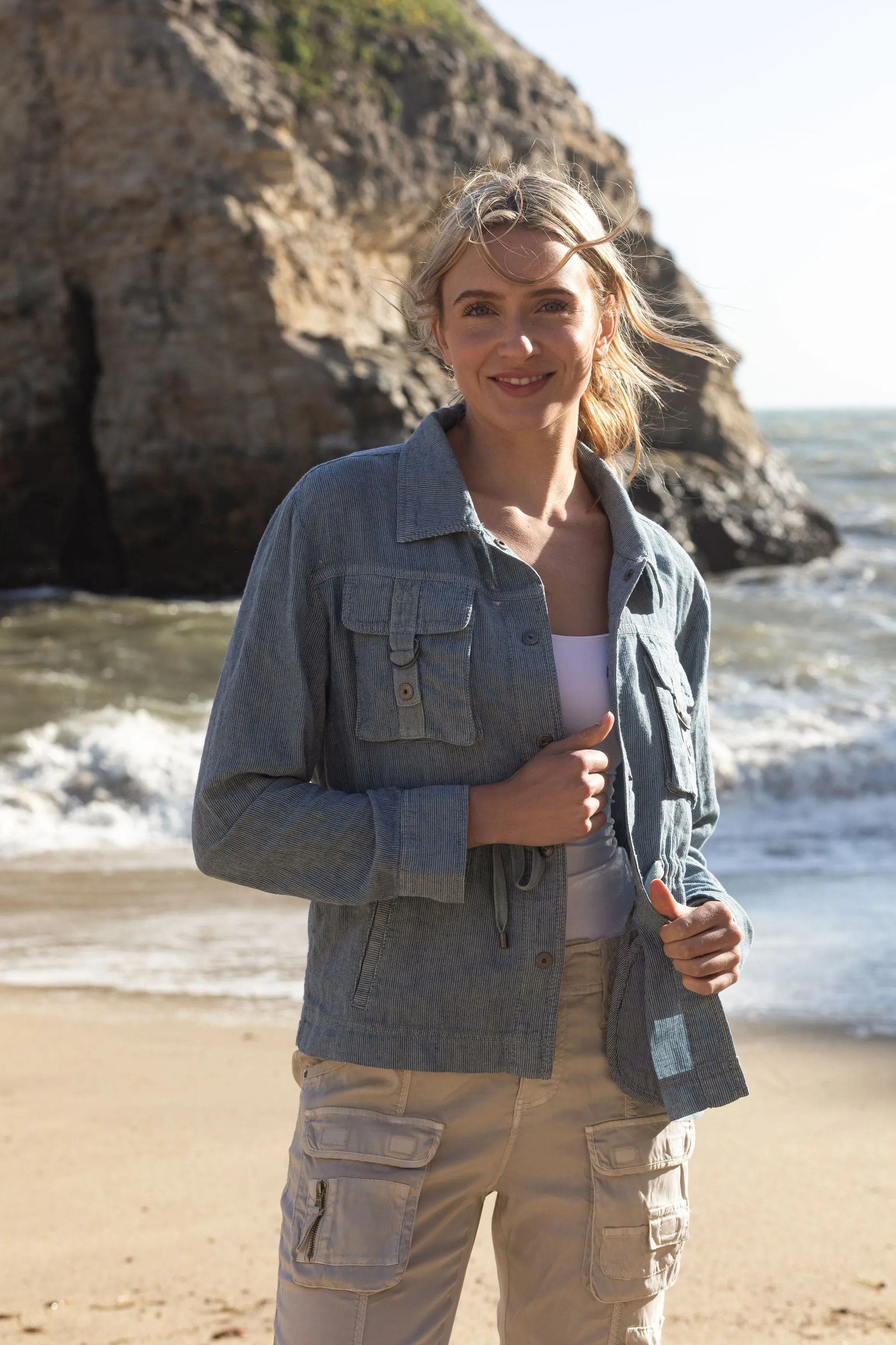 Maddy Stripe Linen Jacket