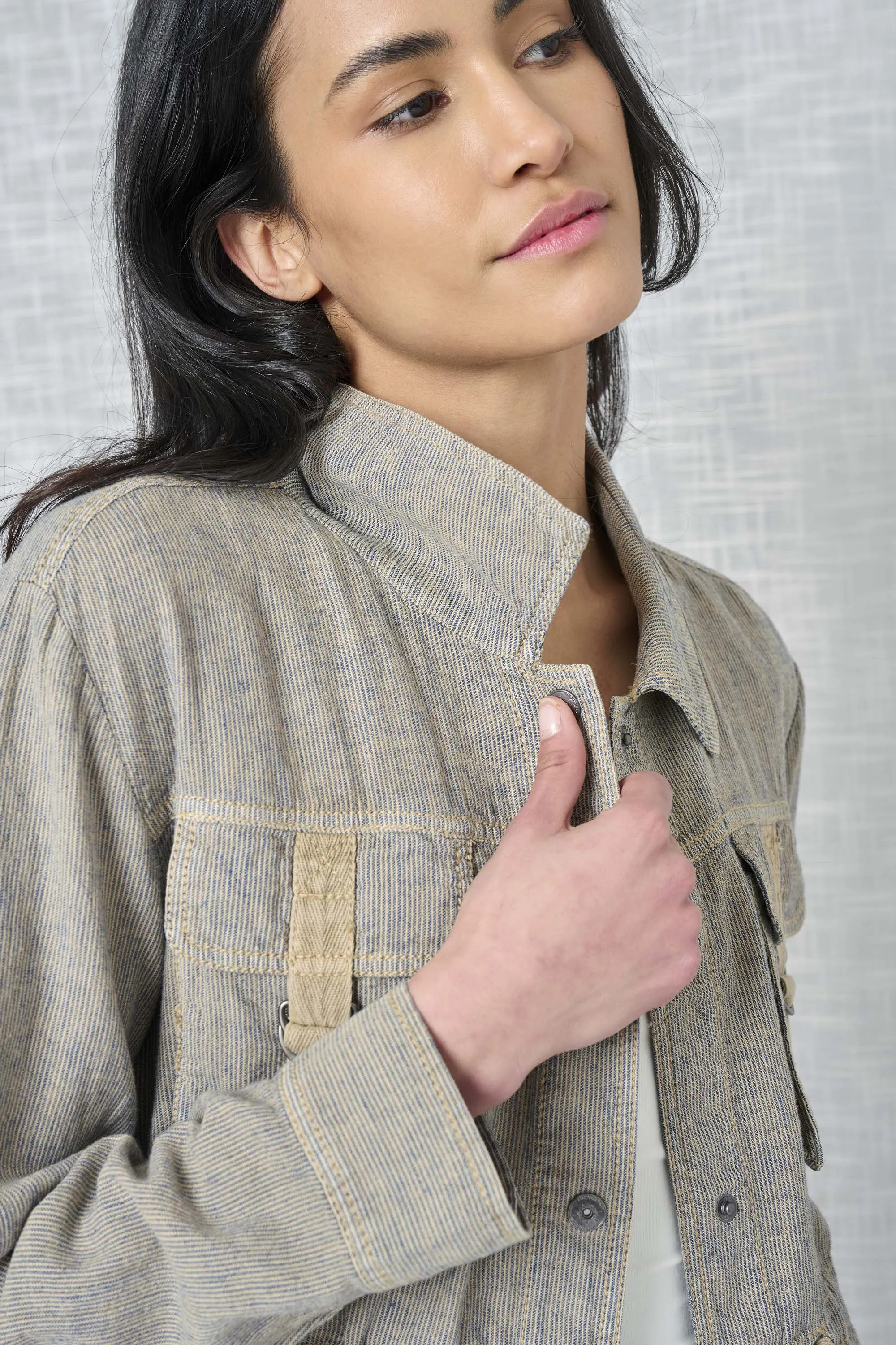 Maddy Stripe Linen Jacket