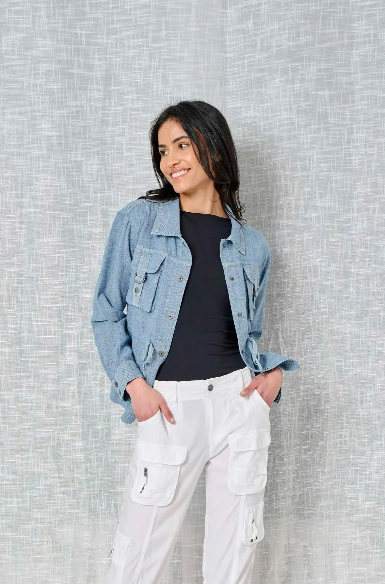 Maddy Stripe Linen Jacket