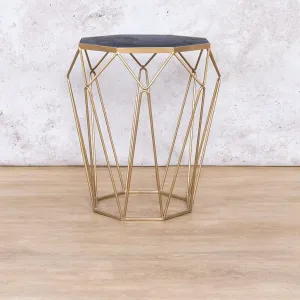 Mara Blue Marble Top Side Table