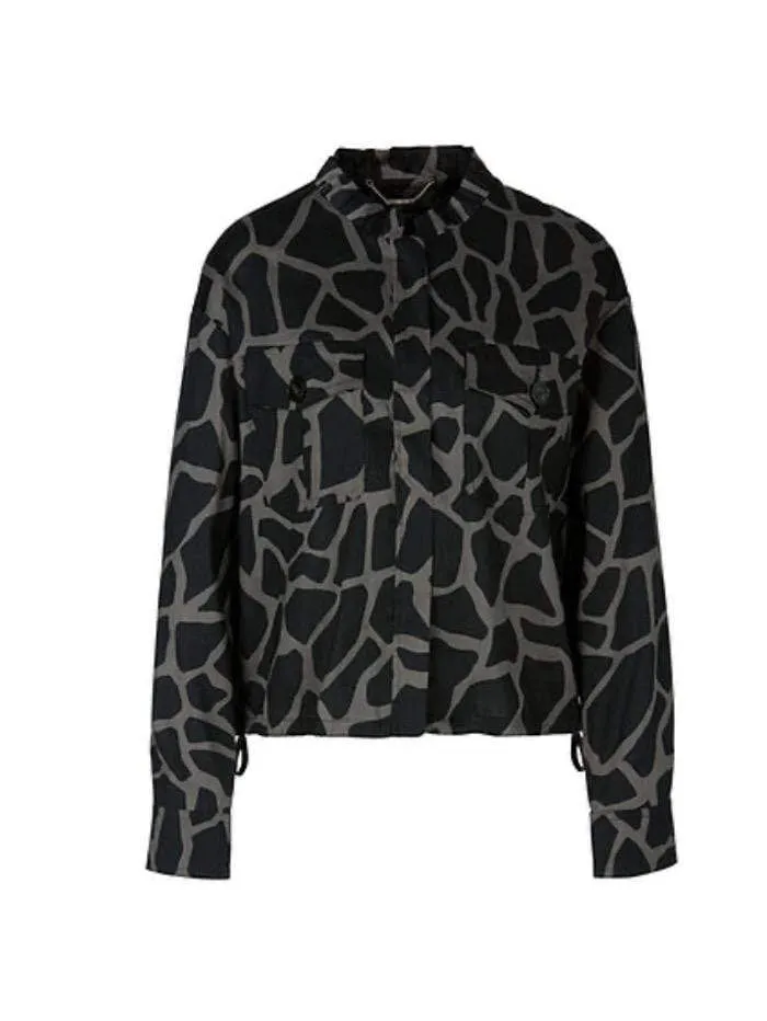 Marc Cain Collections Giraffe Printed Linen Mix Jacket QC 31.33 W64 837