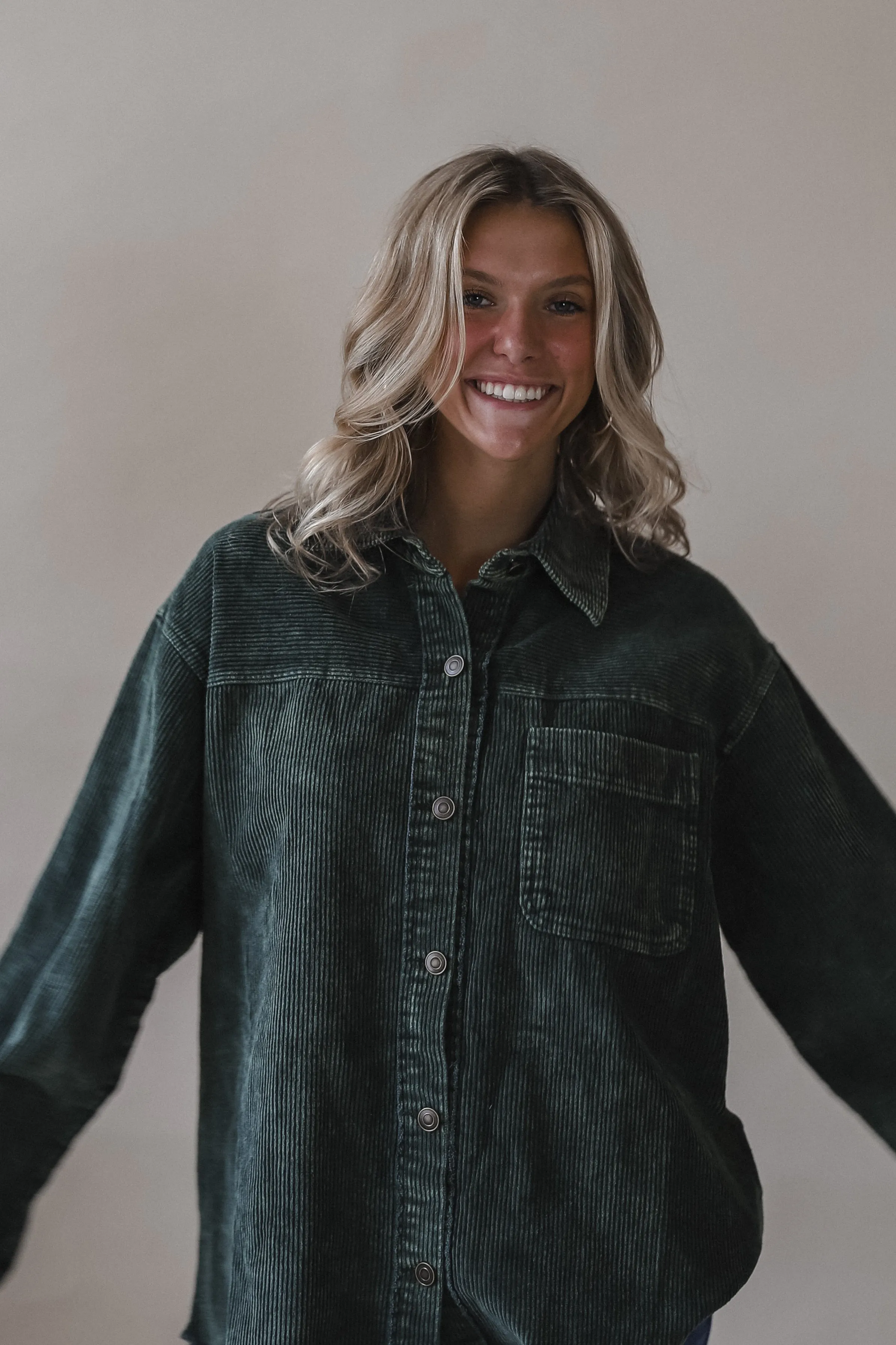 Misty Olive Corduroy Jacket