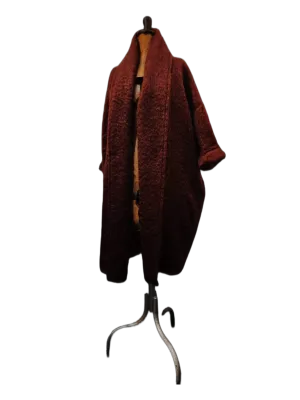 Mohair cocoon coat - Cognac