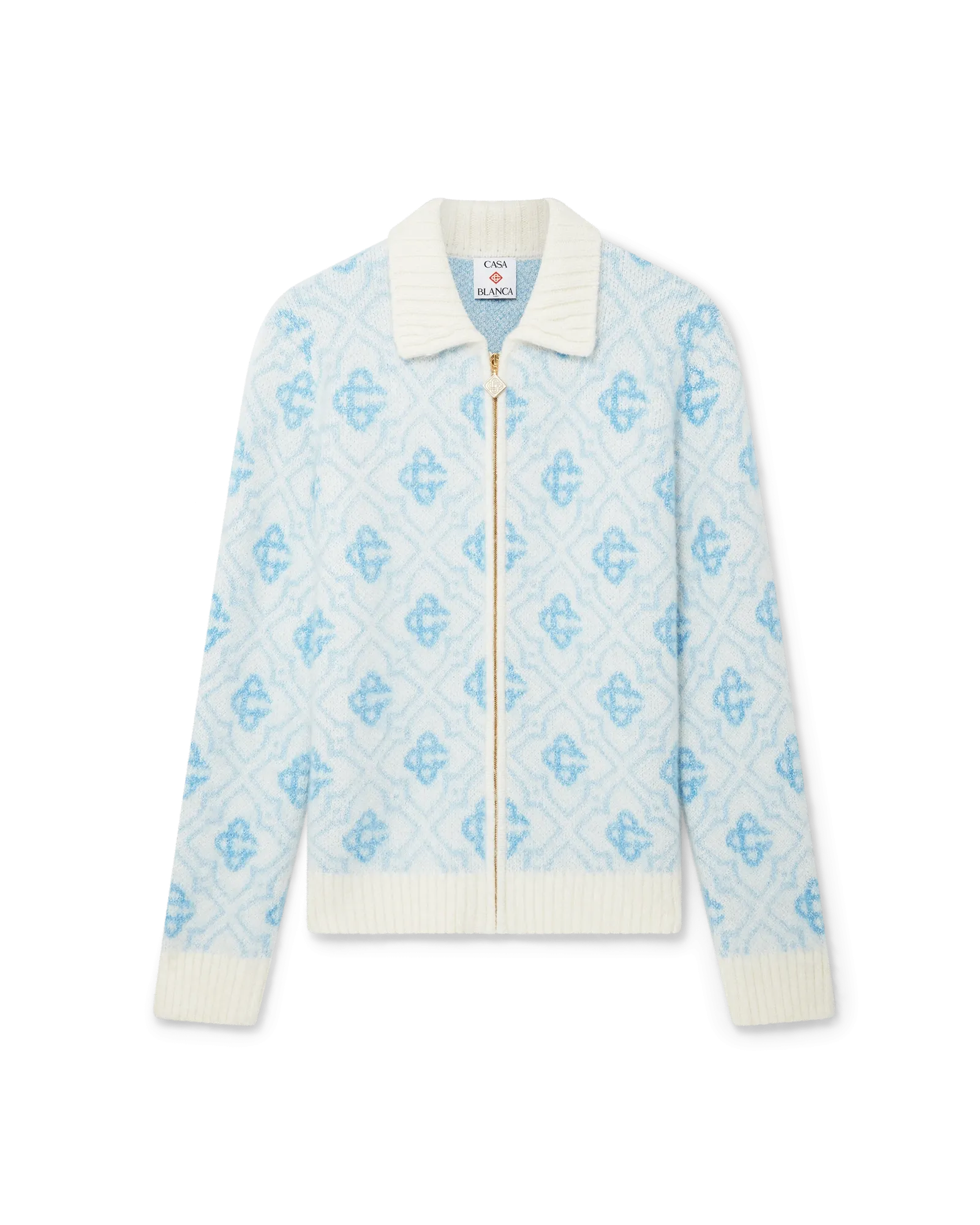 Mohair Monogram Zip Jumper