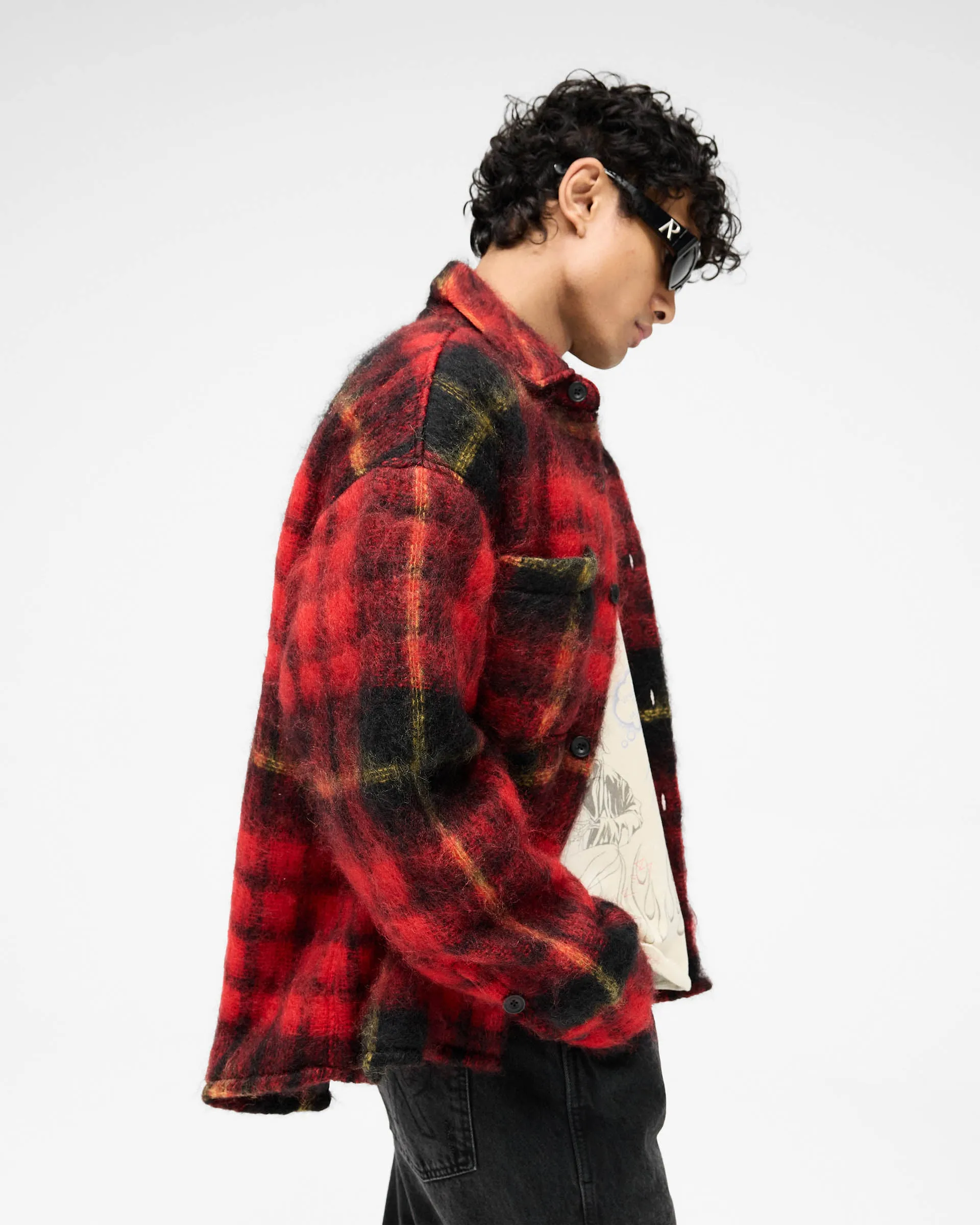 Mohair Overshirt - Red Check