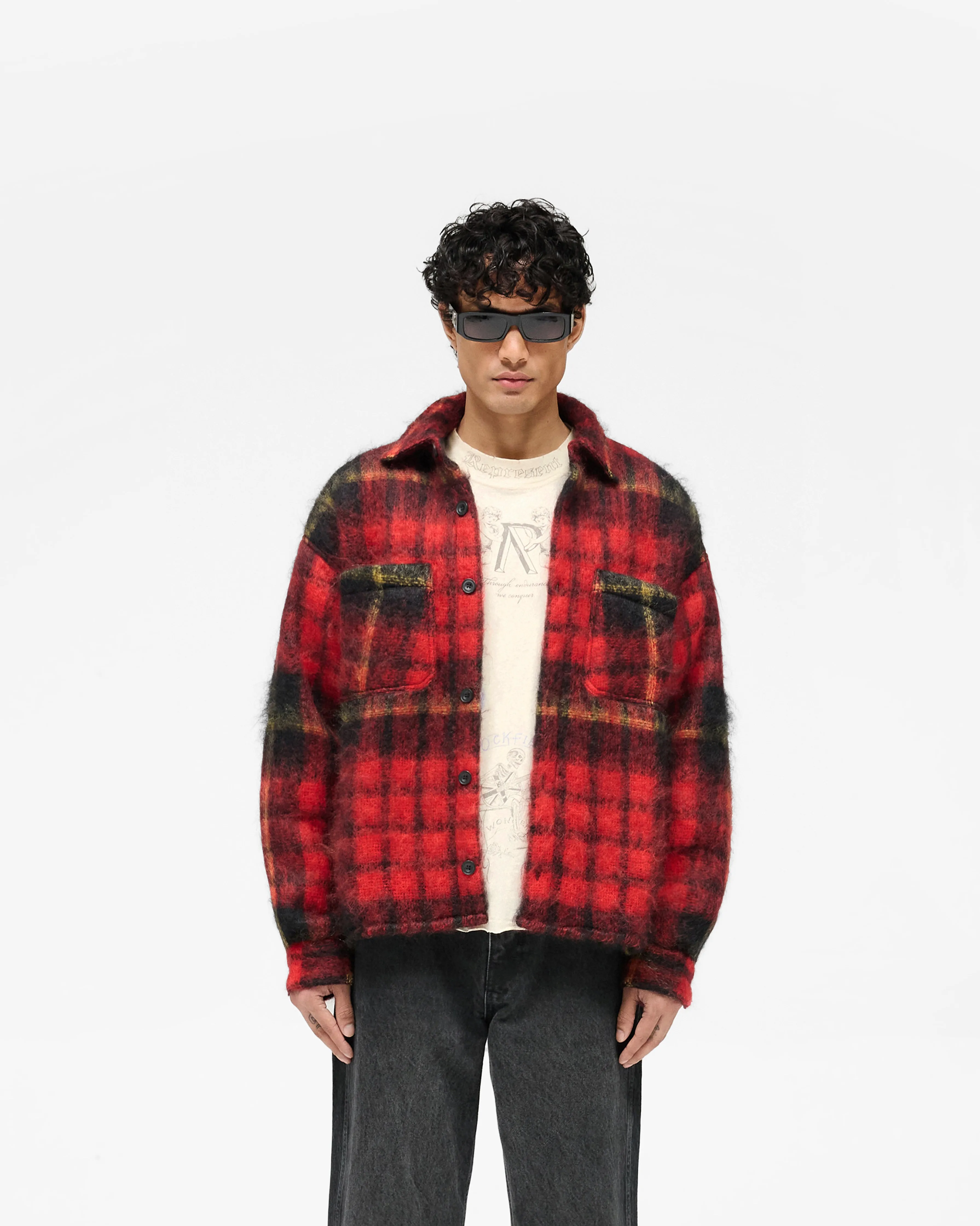 Mohair Overshirt - Red Check