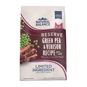 Natural Balance Pet Foods L.I.D. Reserve Dry Cat Food Green Pea & Venison, 1ea/8 lb