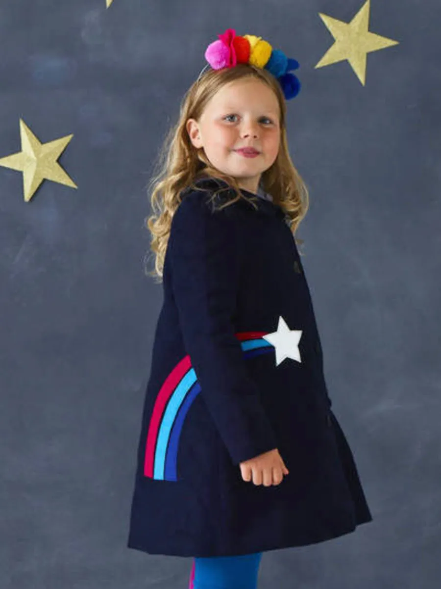 Navy A-line Pea Coat for Girls