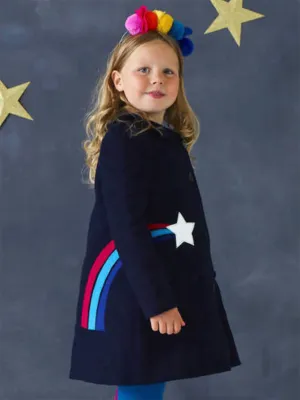 Navy A-line Pea Coat for Girls
