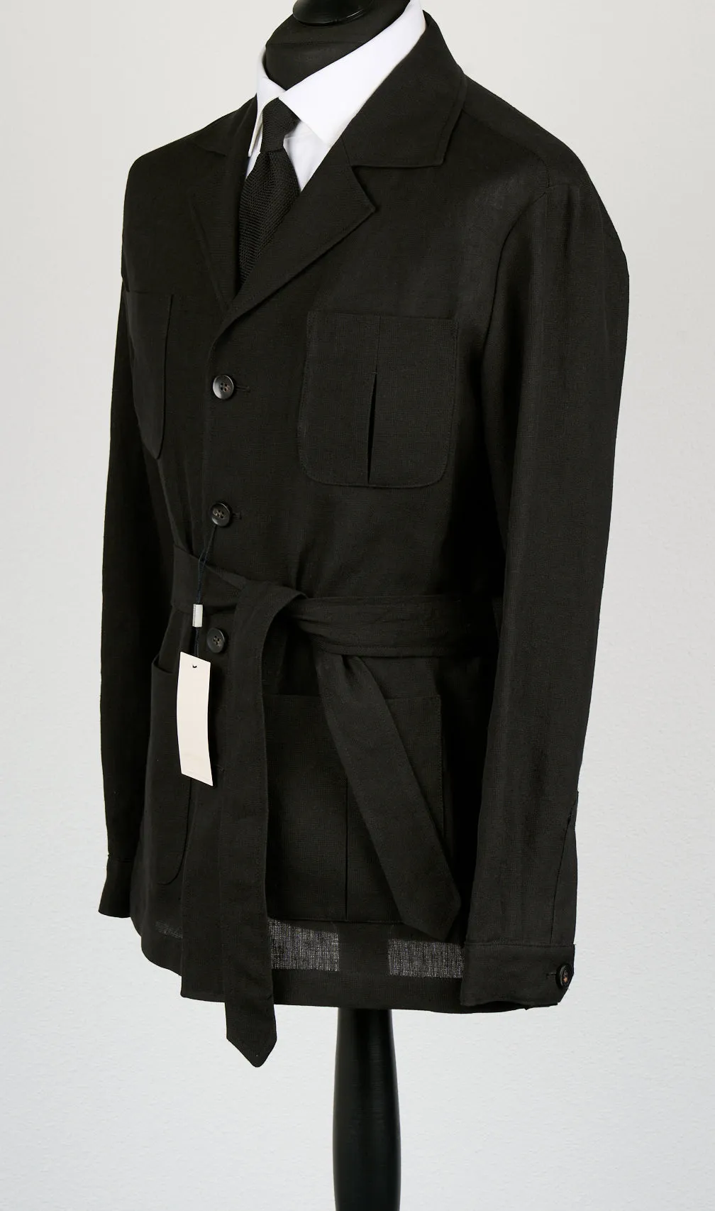 New Suitsupply Sahara Black Pure Linen Safari Jacket - Size 36R, 38R,42R, 44R, 48R