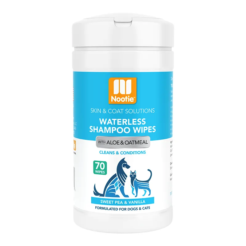 Nootie Waterless Grooming Wipes Sweet Pea and Vanilla 70 Count