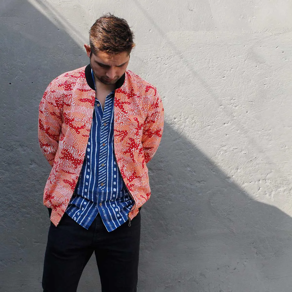 Orange Big Cat Camo Unisex Bomber Jacket