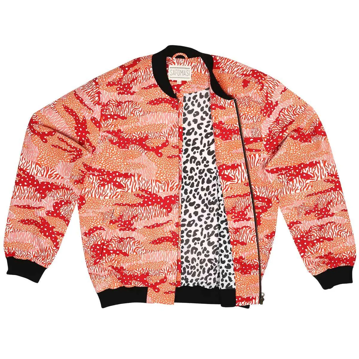Orange Big Cat Camo Unisex Bomber Jacket