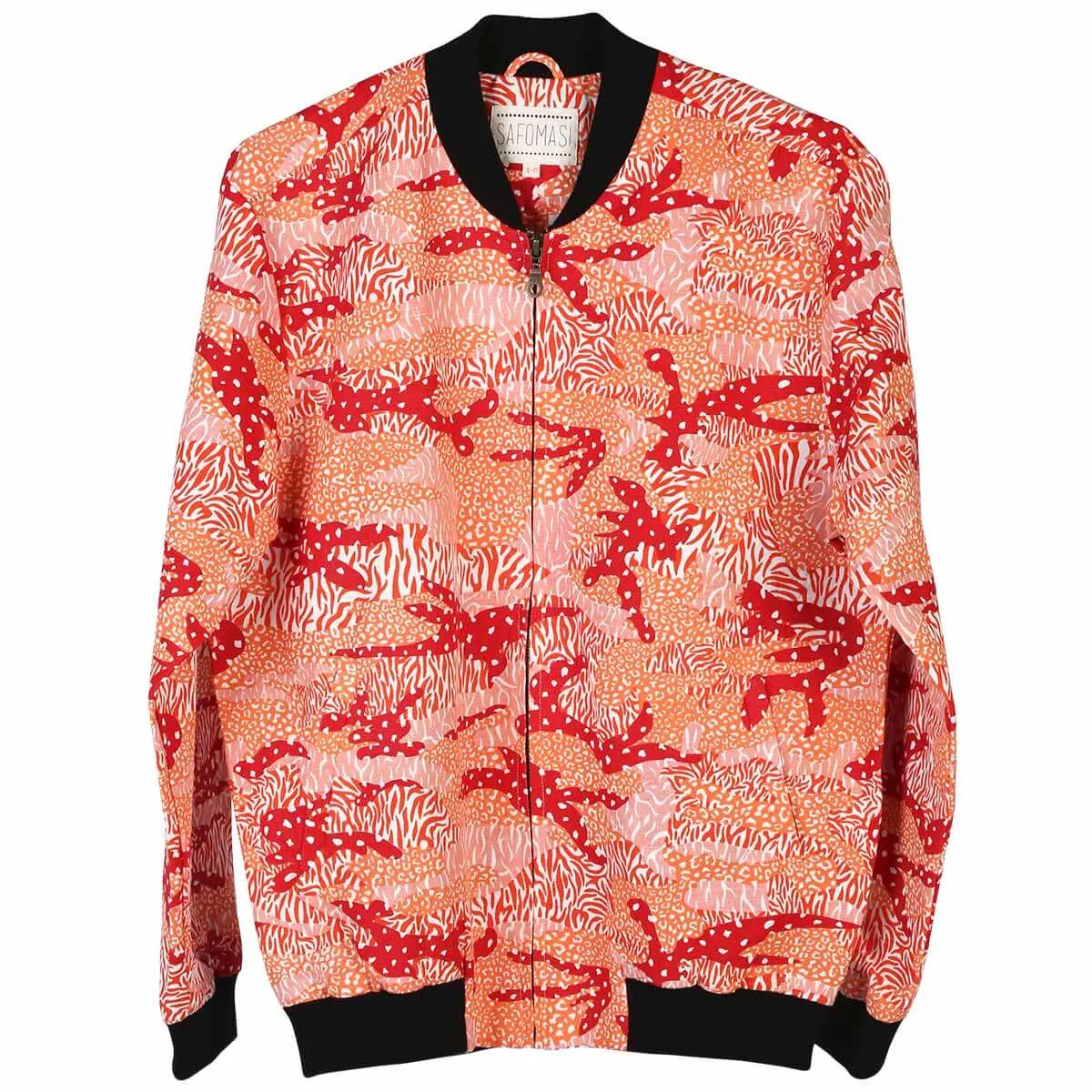 Orange Big Cat Camo Unisex Bomber Jacket