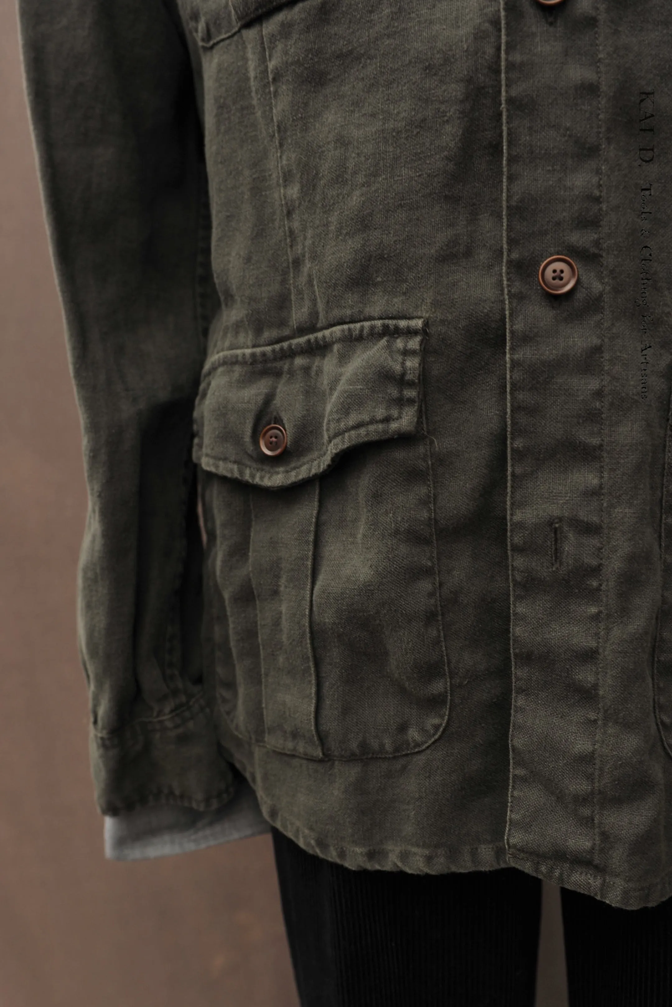 Overdyed Hemingway Jacket - Deep Green - S/M
