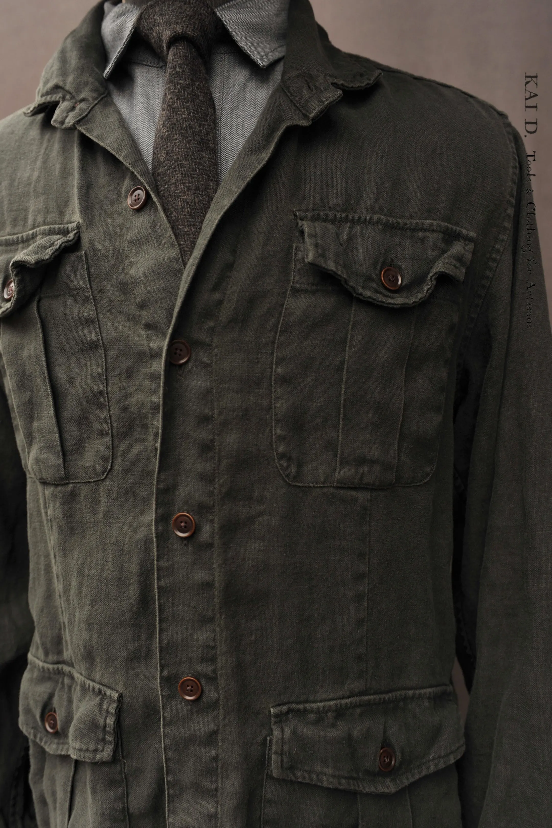 Overdyed Hemingway Jacket - Deep Green - S/M