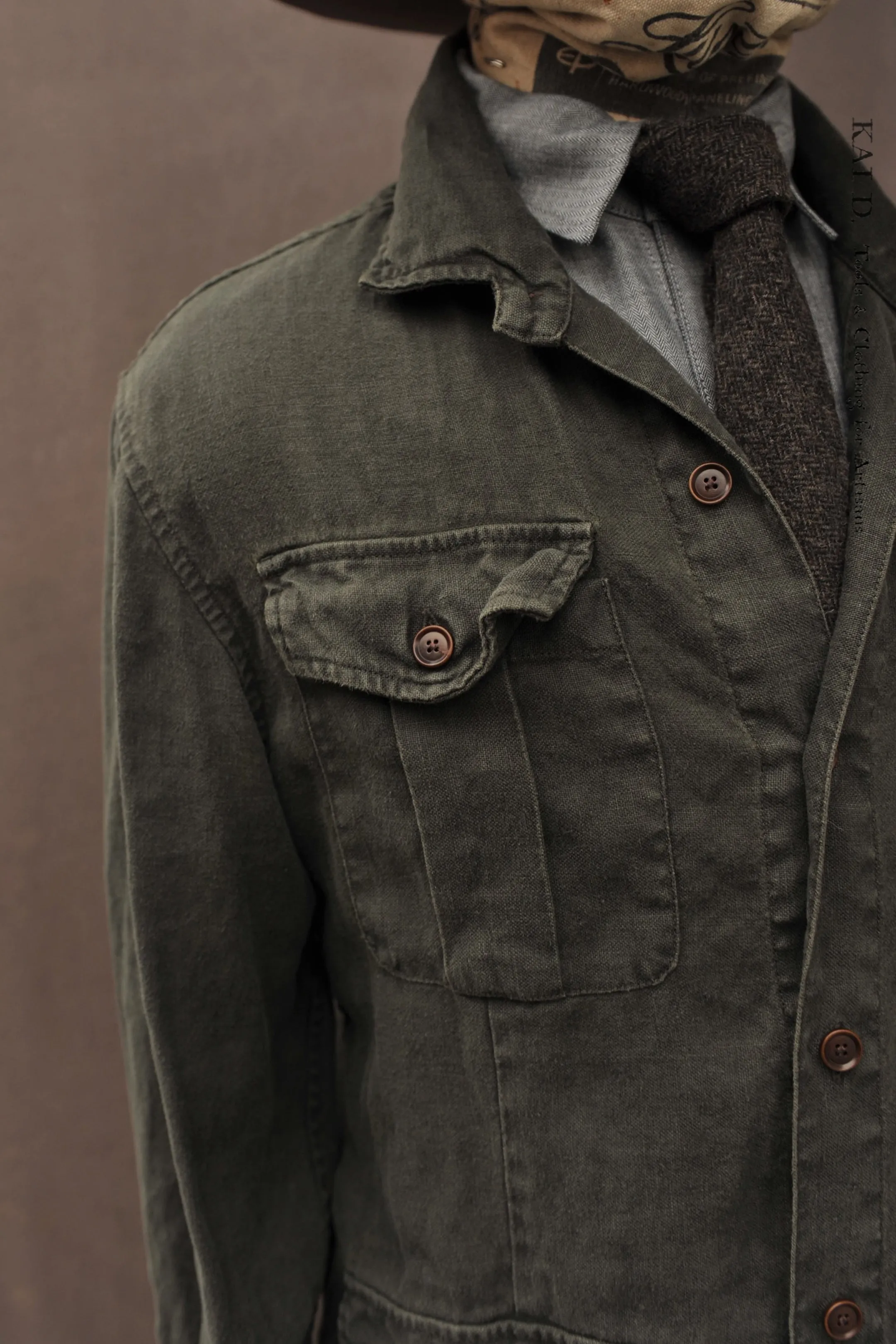 Overdyed Hemingway Jacket - Deep Green - S/M