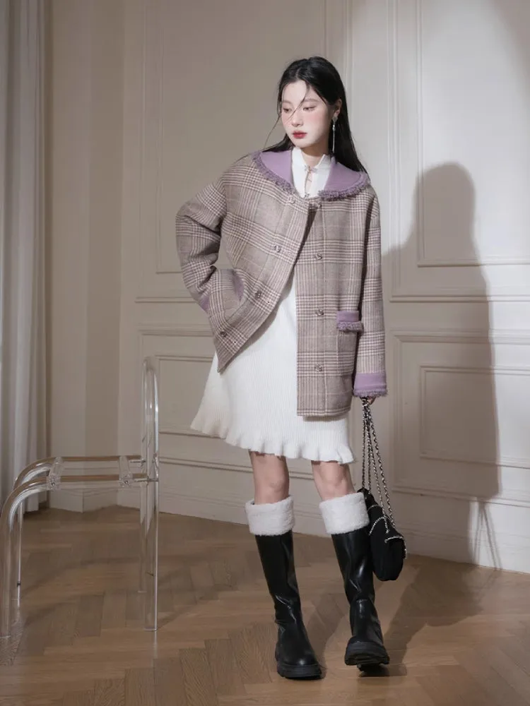 Romantic wool plaid suit【s0000005866】