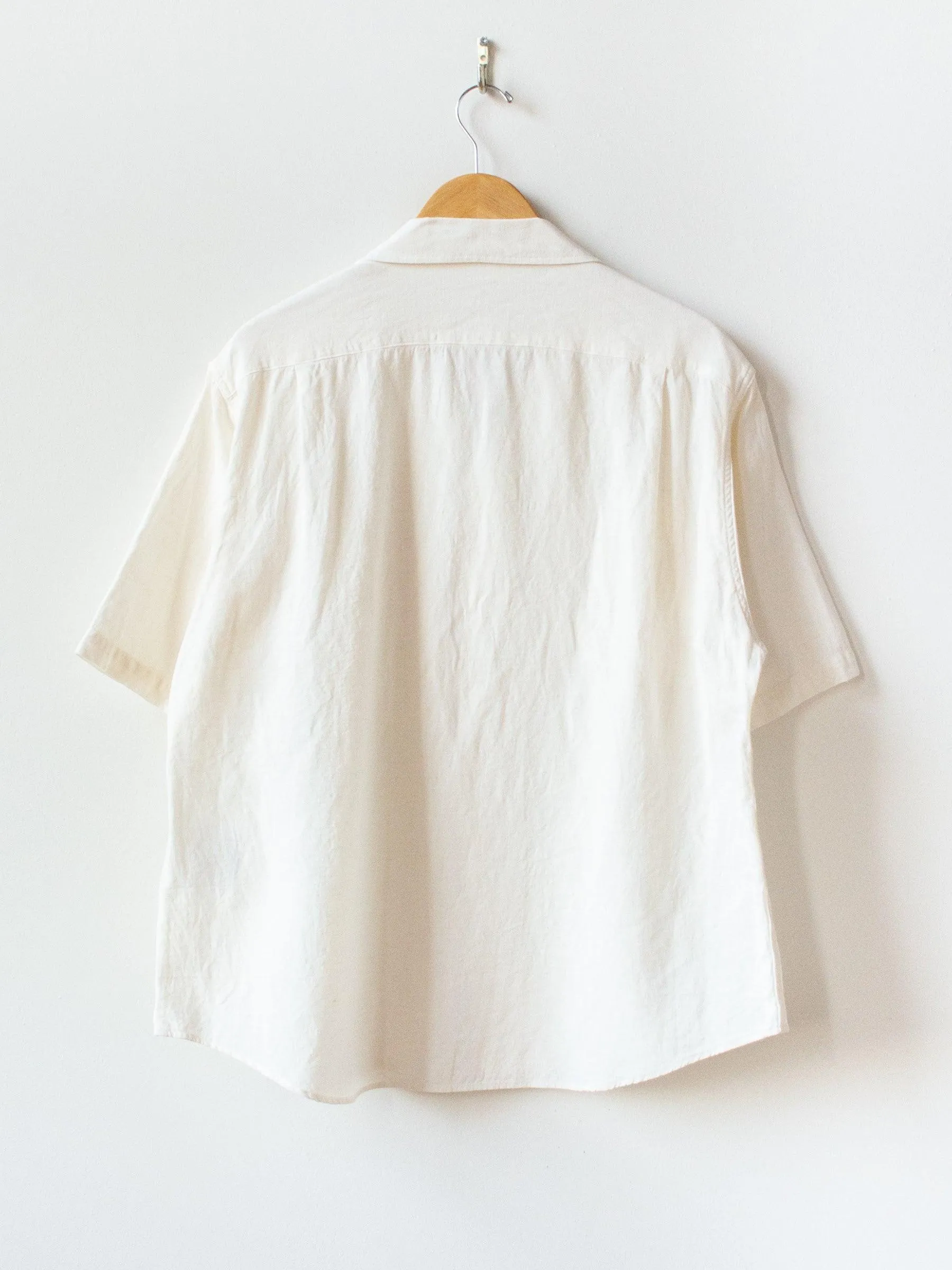 Safari Mesh Open Collar SS Shirt- White