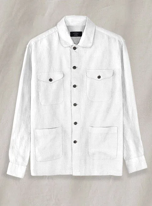 Safari Pure White Linen Overshirt
