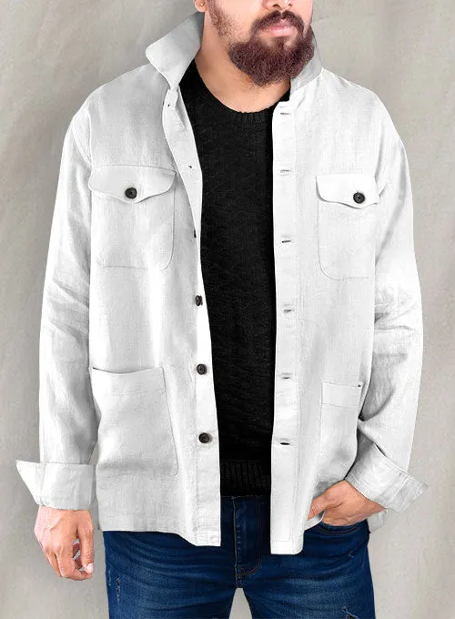 Safari Pure White Linen Overshirt
