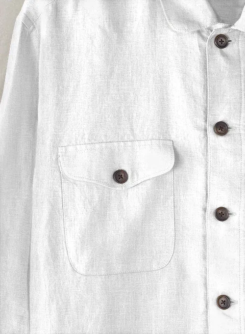 Safari Pure White Linen Overshirt
