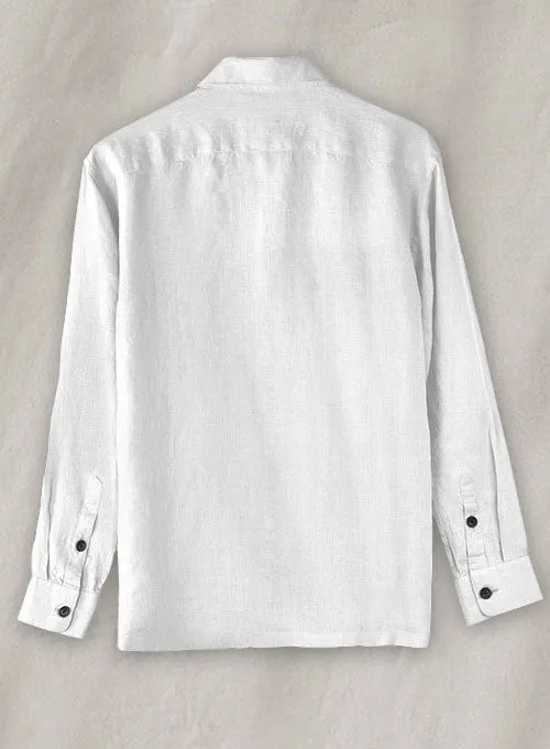 Safari Pure White Linen Overshirt