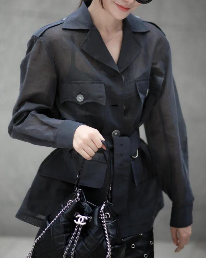SHEER LINEN SAFARI JACKET - 3 COLORS