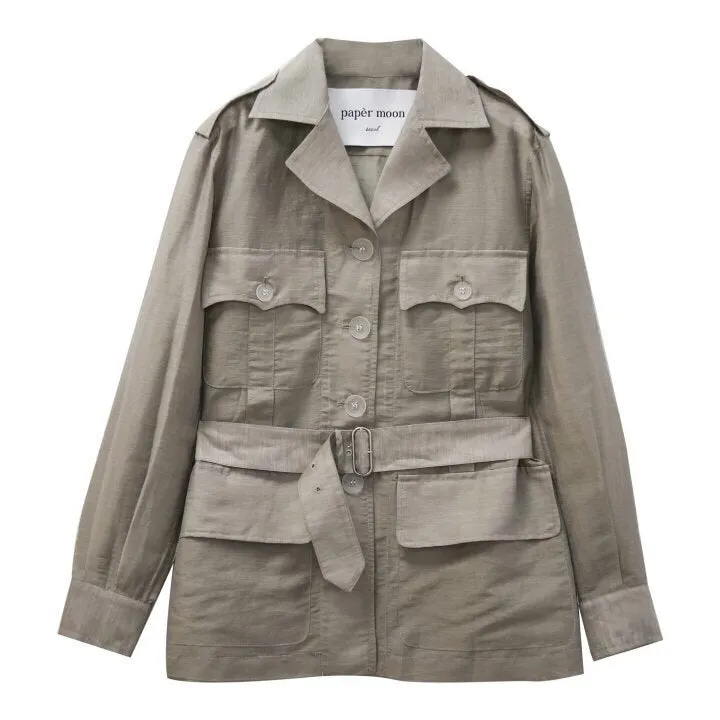 SHEER LINEN SAFARI JACKET - 3 COLORS