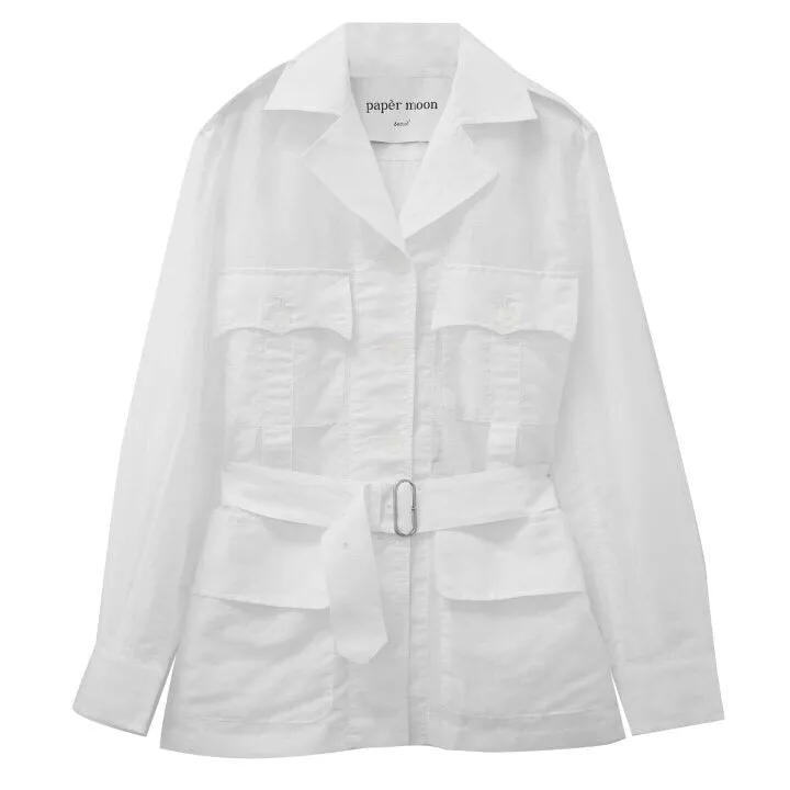 SHEER LINEN SAFARI JACKET - 3 COLORS