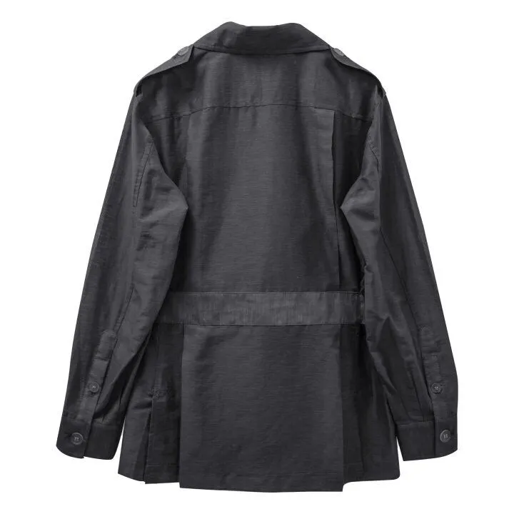 SHEER LINEN SAFARI JACKET - 3 COLORS