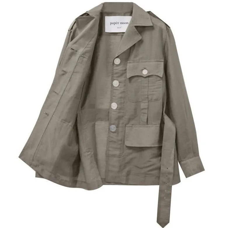 SHEER LINEN SAFARI JACKET - 3 COLORS