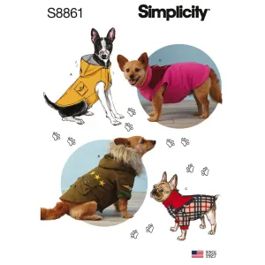 Simplicity Pattern S8861 Dog Coats 8861