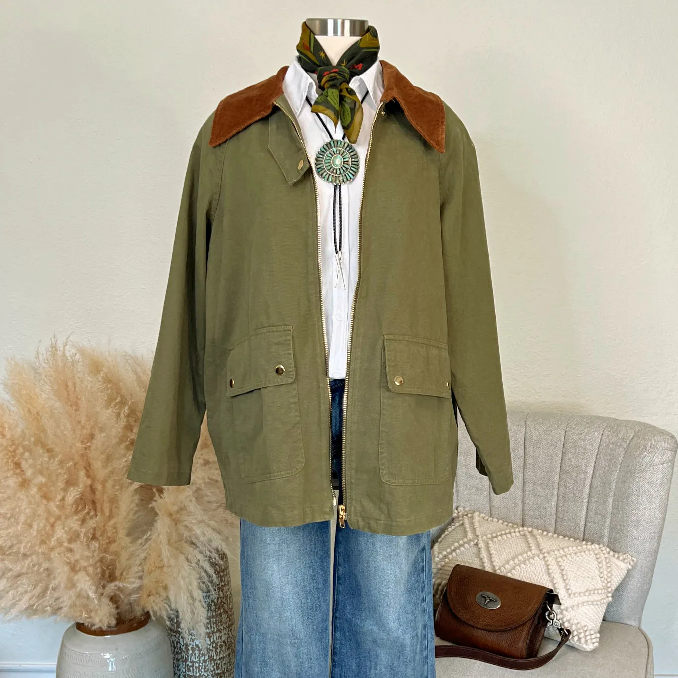 The Barn Coat in Olive
