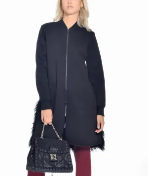 Tonal Green Quilted Shearling Coats