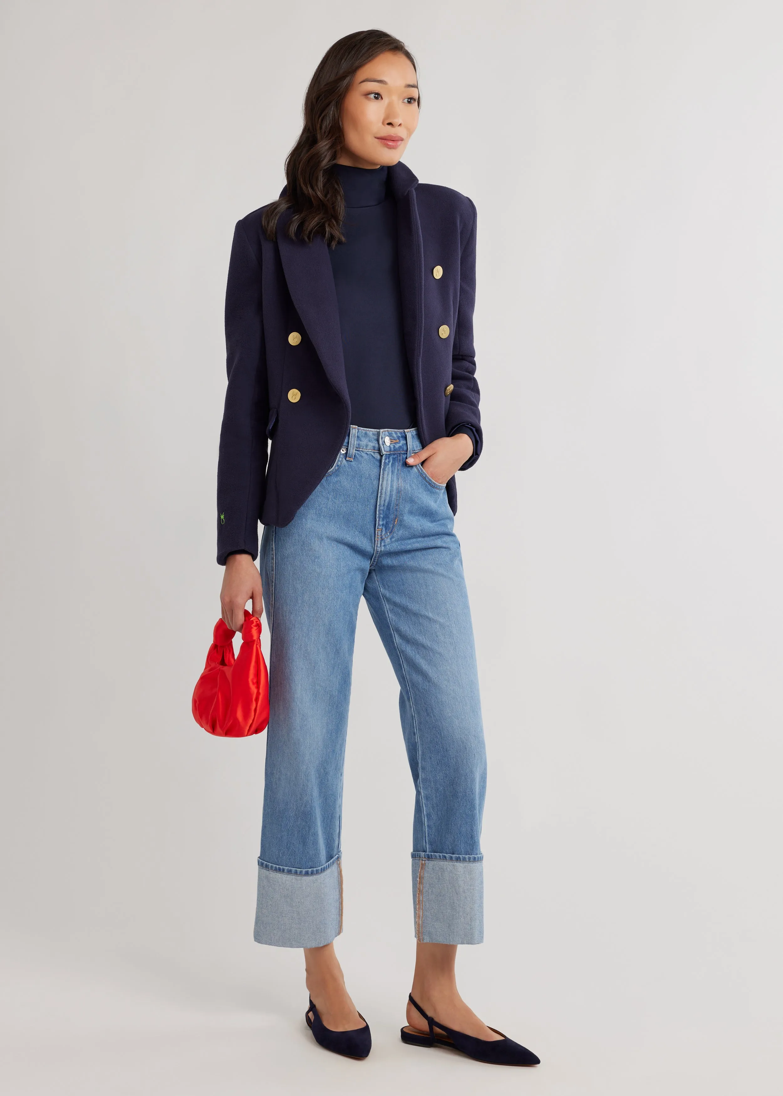 Uptown Blazer in Vello Fleece (Navy)